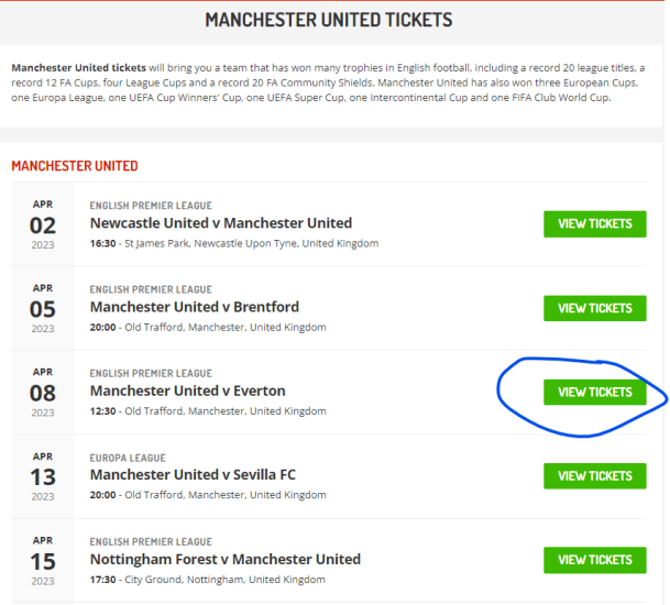 Live Tickets Man United