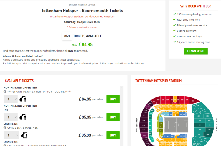 Tottenham Hotspur Tickets 2023/2024 - Compare & Buy Tickets with